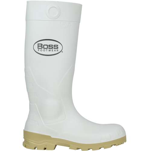 382-910 16" White PVC Steel Toe Boot