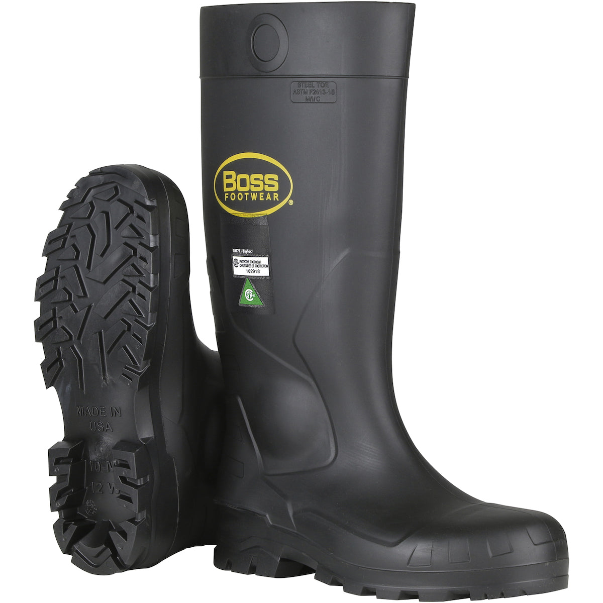 383-820 Black PVC Full Safety Steel Toe and Midsole Boot