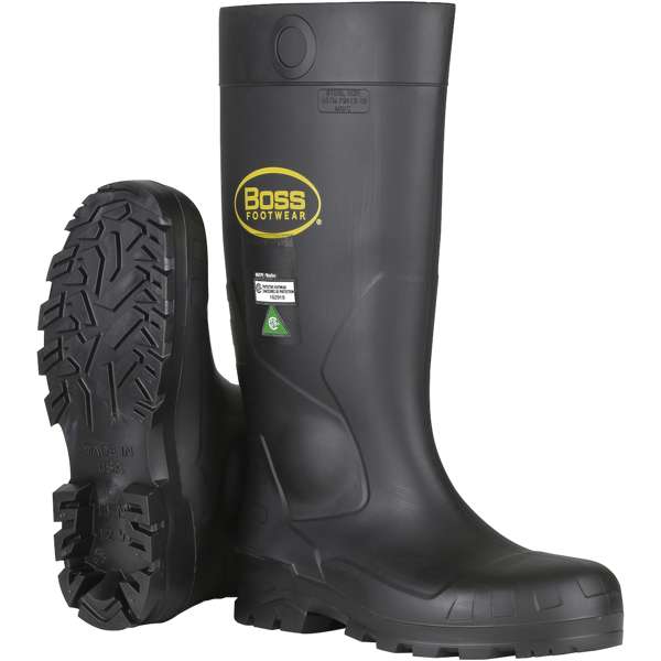 383-820 Black PVC Full Safety Steel Toe and Midsole Boot