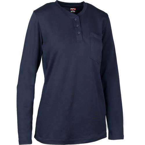 385-FRHNW AR/FR Dual-Certified Women's Long Sleeve Henley - 10.6 cal/cm2