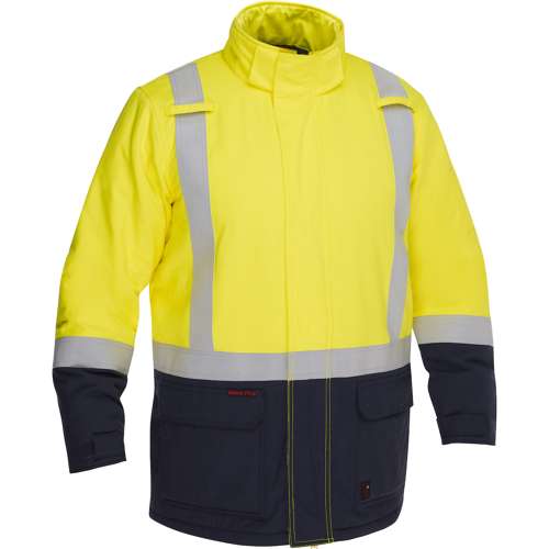 385M8387H AR/FR Ripstop Insulated Parka with Navy Bottom - Industrial Wash Durable