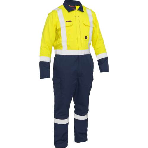 385MFRHC AR/FR Ripstop Coverall with Navy Bottom - Industrial Wash Durable