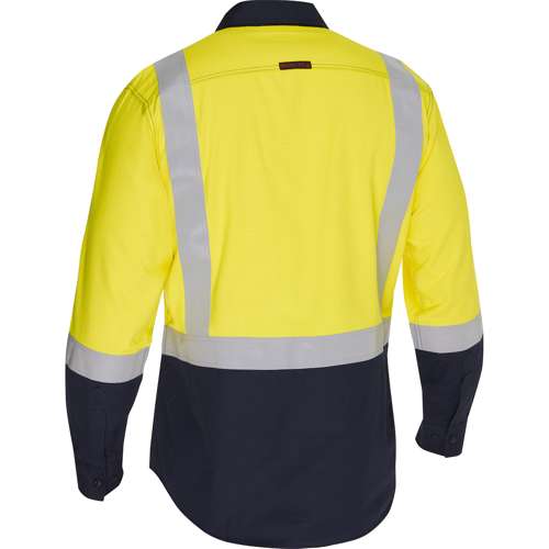 385MFRHS AR/FR Men's Ripstop Long Sleeve Button Down with Navy Bottom - Industrial Wash Durable