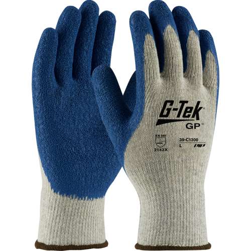 39-C1300 Premium Weight Seamless Knit Polyester/Cotton Glove with Latex Coated Crinkle Grip on Palm & Fingers