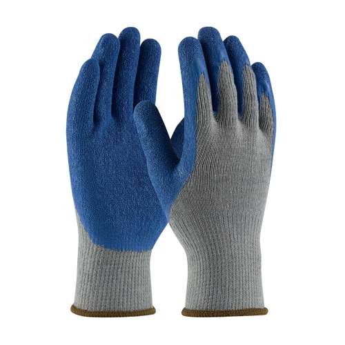 39-C1305 Regular Weight Seamless Knit Polyester/Cotton Glove with Latex Coated Crinkle Grip on Palm & Fingers