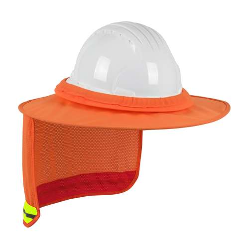 396-851FR FR Treated Hi-Vis Full Brim Hard Hat Visor with Neck Shade