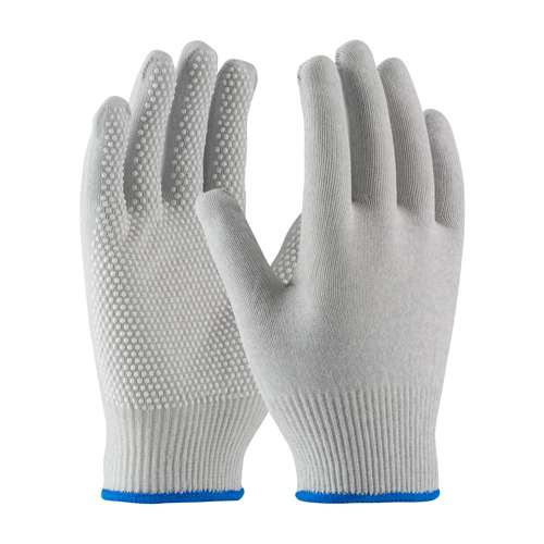40-6411 Seamless Knit Nylon / Carbon Fiber Electrostatic Dissipative (ESD) Glove with PVC Dot Grip