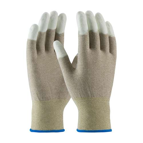 40-6416 Seamless Knit Nylon / Copper Fiber Electrostatic Dissipative (ESD) Glove with Polyurethane Coated Smooth Grip on Fingertips