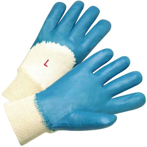 4060 Nitrile Dipped Glove with Interlock Liner and Smooth Finish on Palm, Fingers & Knuckles - Knit Wrist