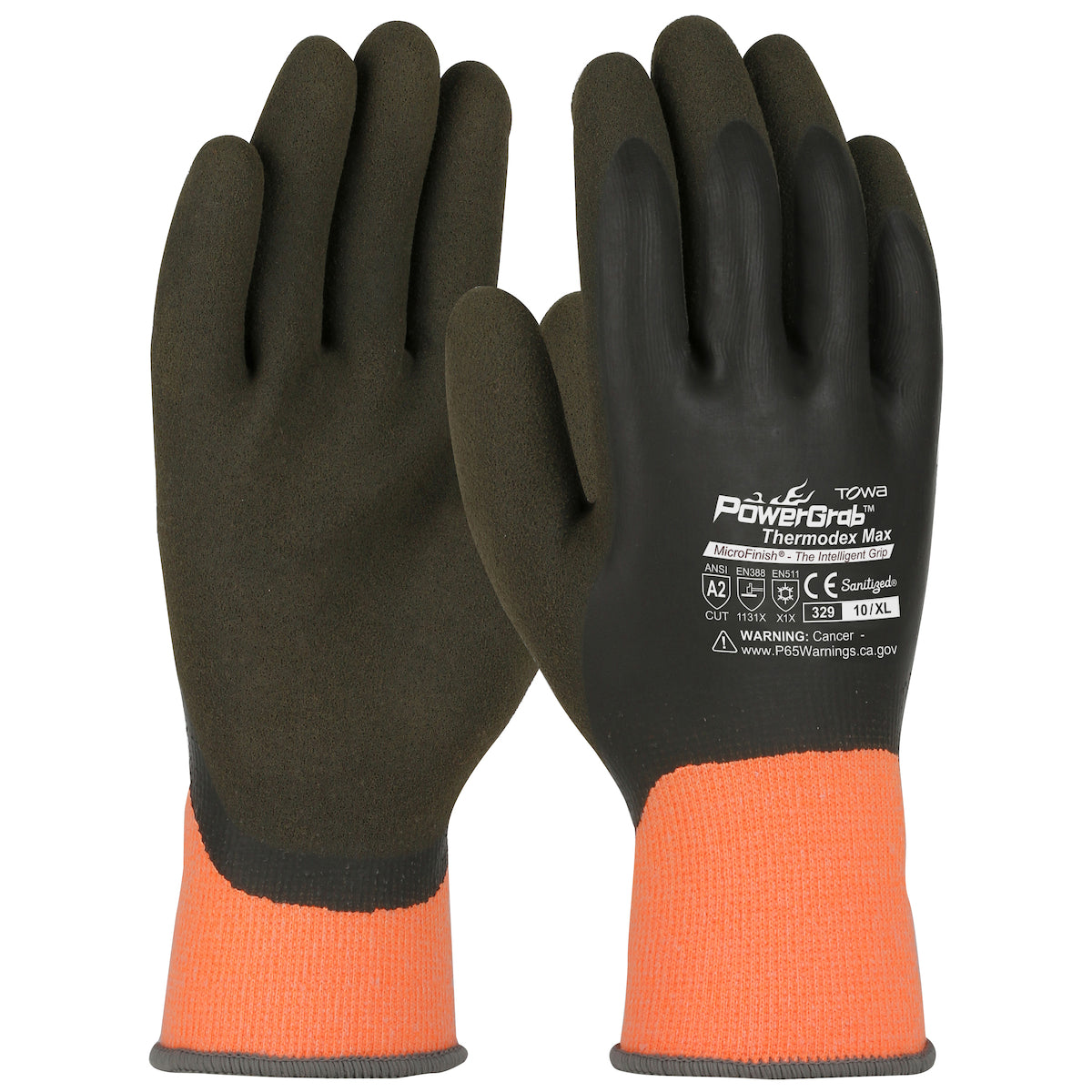 41-1329 Hi-Vis Seamless Knit Glove with Latex MicroFinish Grip on Full Hand
