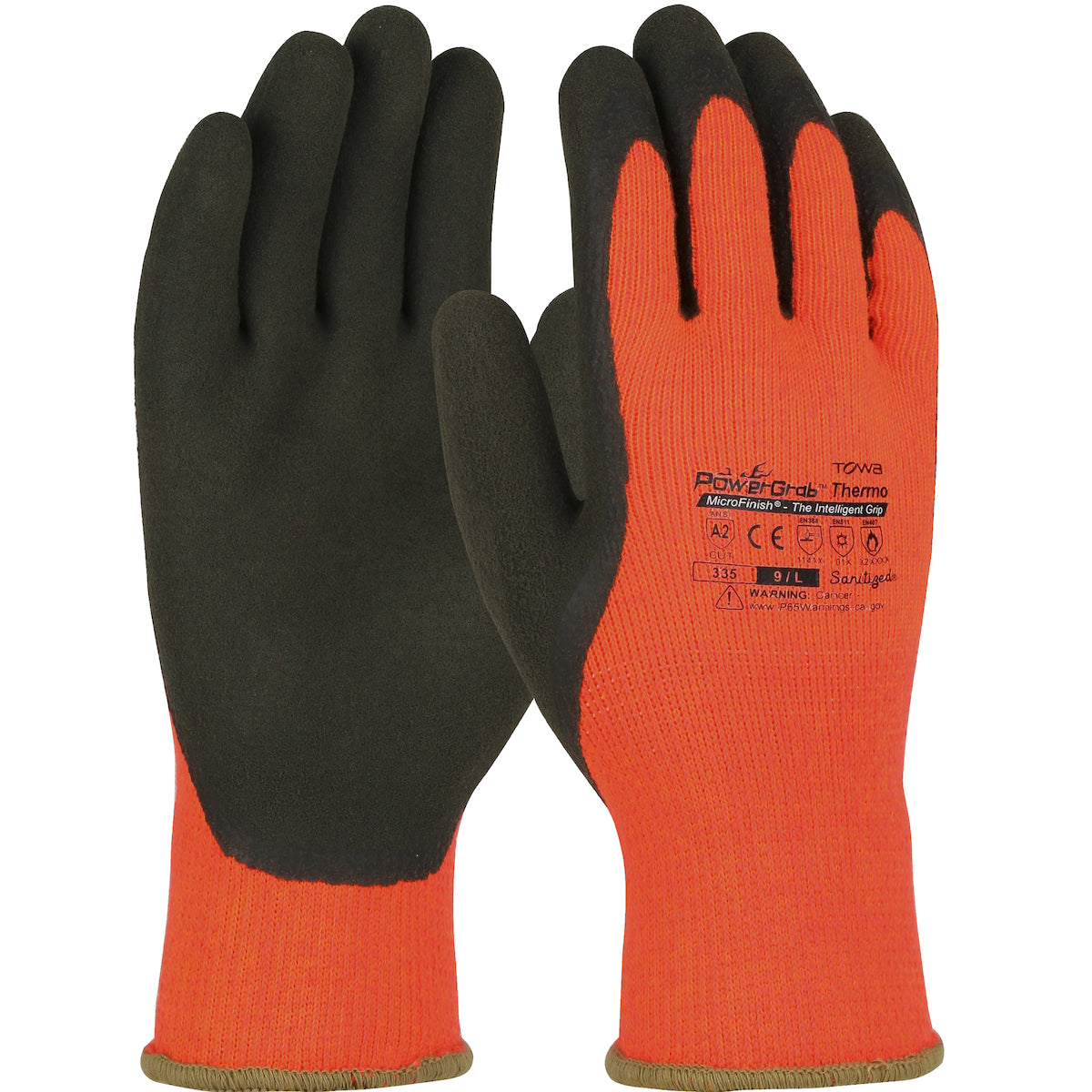 41-1400 Hi-Vis Seamless Knit Acrylic Terry Glove with Latex MicroFinish Grip on Palm & Fingers
