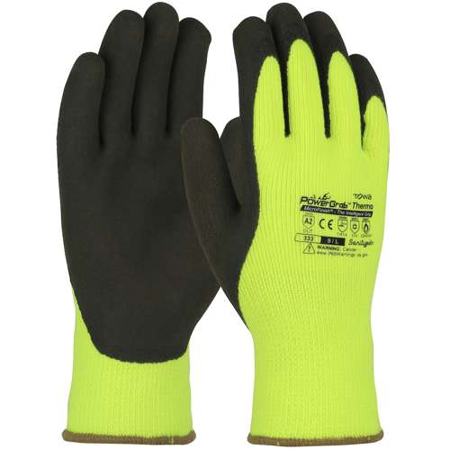 41-1405 Hi-Vis Seamless Knit Acrylic Terry Glove with Latex MicroFinish Grip on Palm & Fingers