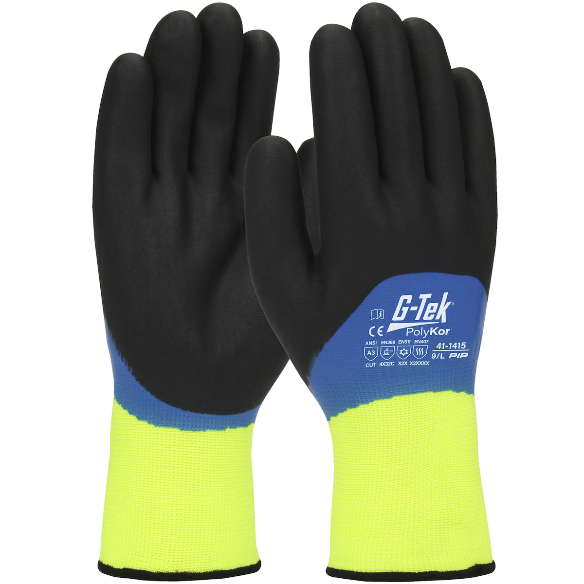 41-1415 Seamless Knit PolyKor® Blend Glove with Acrylic Liner and Double-Dipped Nitrile Foam Grip on Full Hand - Touchscreen Compatible