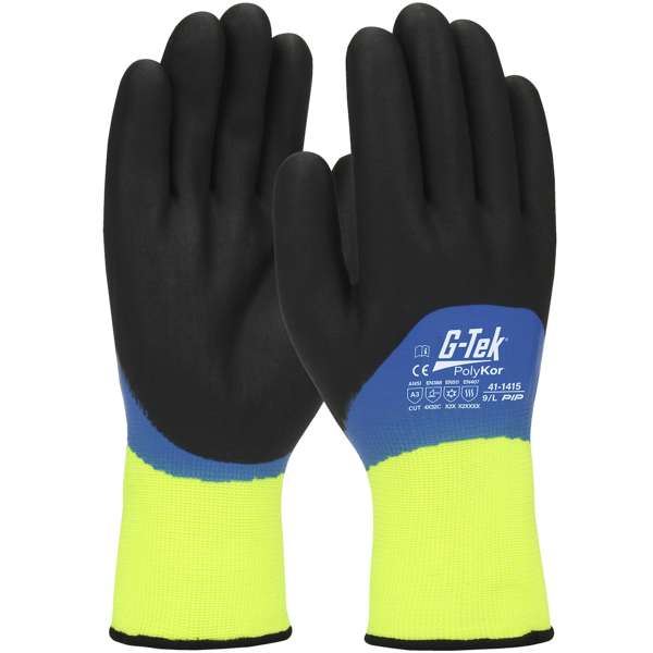 41-1415 Seamless Knit PolyKor® Blend Glove with Acrylic Liner and Double-Dipped Nitrile Foam Grip on Full Hand - Touchscreen Compatible