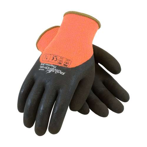 41-1475 Hi-Vis Seamless Knit Acrylic Terry Glove with Latex MicroFinish Grip on Palm, Fingers & Knuckles