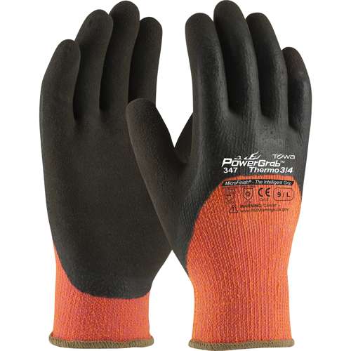 41-1475 Hi-Vis Seamless Knit Acrylic Terry Glove with Latex MicroFinish Grip on Palm, Fingers & Knuckles