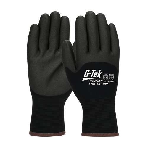 41-7322 Seamless Knit PolyKor® Blend Glove with Acrylic Lining and PVC Foam Grip on Palm, Fingers & Knuckles