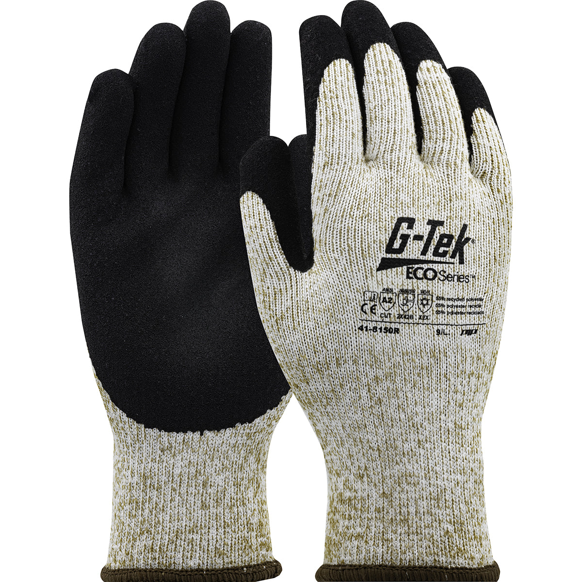 41-8150R Seamless Knit Recycled Yarn / Acrylic Blended Glove with Latex MicroSurface Grip on Palm & Fingers