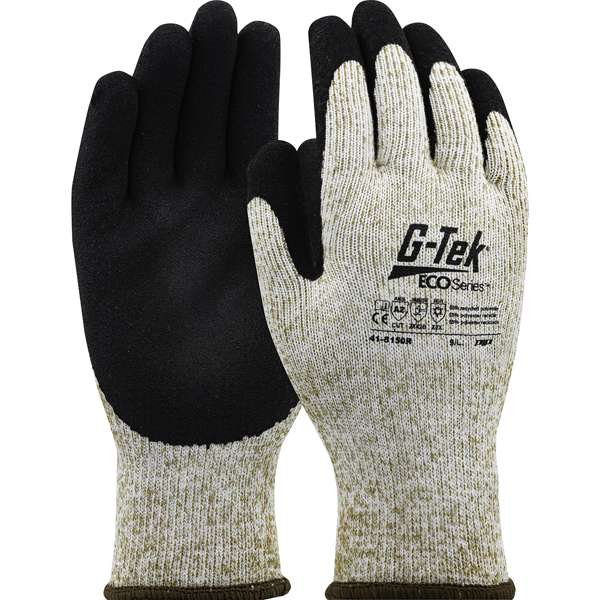 41-8150R Seamless Knit Recycled Yarn / Acrylic Blended Glove with Latex MicroSurface Grip on Palm & Fingers
