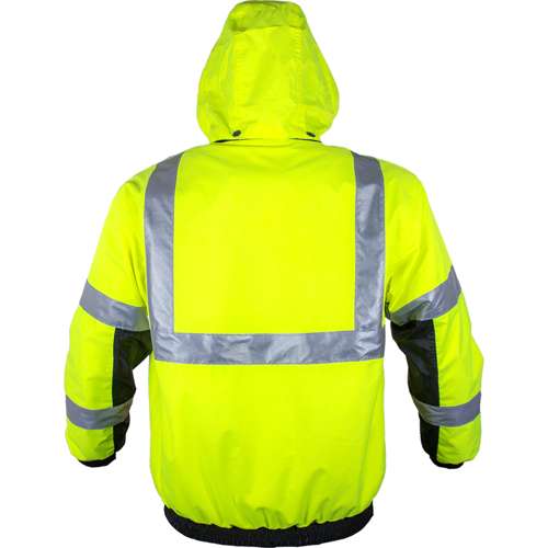 411ST ANSI Type R Class 3 Waterproof Black Bottom Bomber Jacket with Fleece Lining