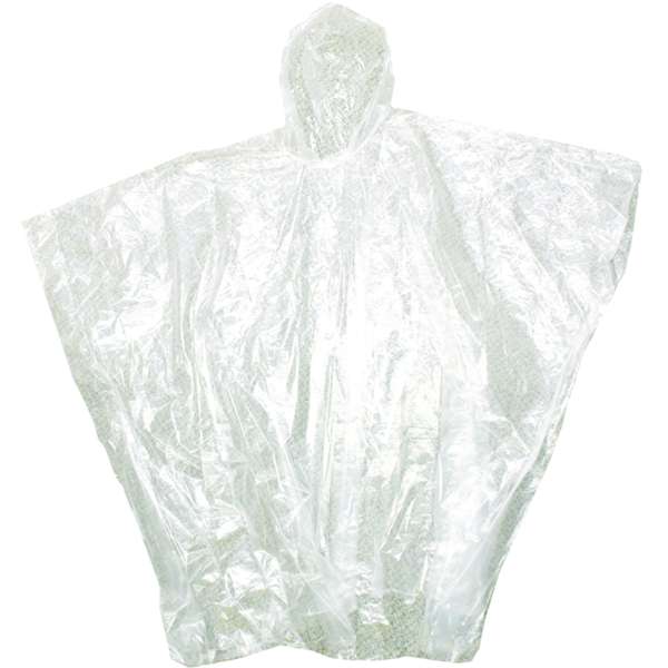 Waterproof Poncho - .4mm PE - Clear