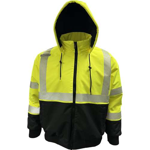 430PS ANSI Type R Class 3 Heavy-Duty Water-Resistant ProDuck Bomber™ Jacket with Breakaway Snap Off Hood