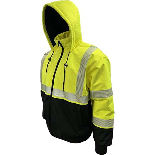 430PS ANSI Type R Class 3 Heavy-Duty Water-Resistant ProDuck Bomber™ Jacket with Breakaway Snap Off Hood