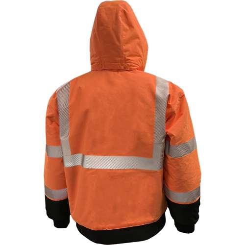 430PS ANSI Type R Class 3 Heavy-Duty Water-Resistant ProDuck Bomber™ Jacket with Breakaway Snap Off Hood