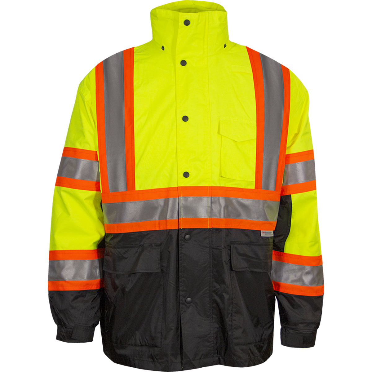 431CX ANSI Type R Class 3 Two-Tone Waterproof and Breathable 3-Seasons Parka with X-Back and Black Bottom - Systems Gear