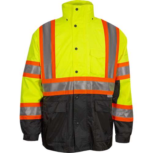 431CX ANSI Type R Class 3 Two-Tone Waterproof and Breathable 3-Seasons Parka with X-Back and Black Bottom - Systems Gear