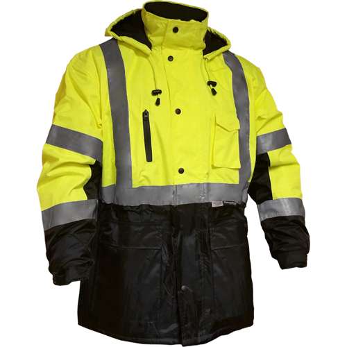 433ST ANSI Type R Class 3 Waterproof and Breathable Parka with 3M™ Thinsulate™ Insulation and Black Bottom