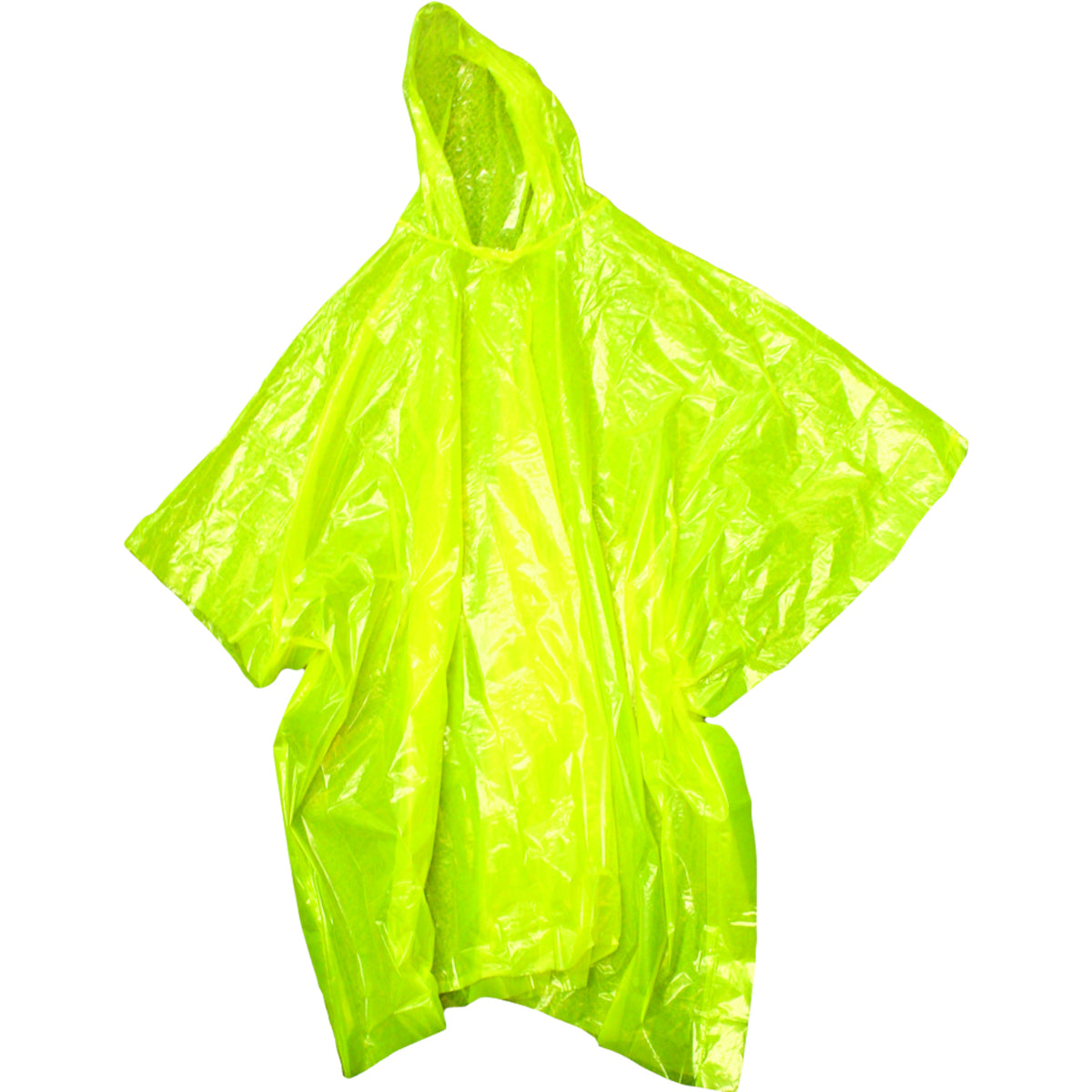 Waterproof Sport Poncho with Hood, .4mm PE, Yellow