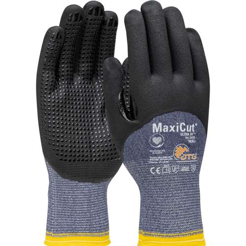 44-3455 Seamless Knit Engineered Yarn Glove with Premium Nitrile Coated MicroFoam Grip on Palm, Fingers & Knuckles - Micro Dot Palm - Touchscreen