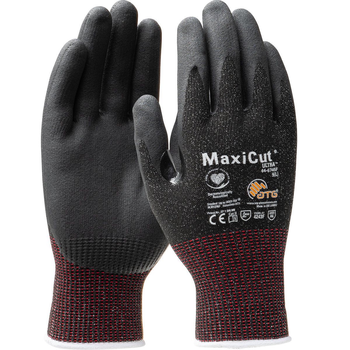 44-6745F Seamless Knit Engineered Yarn with Premium Nitrile Coated MicroFoam Grip on Palm & Fingers - Touchscreen