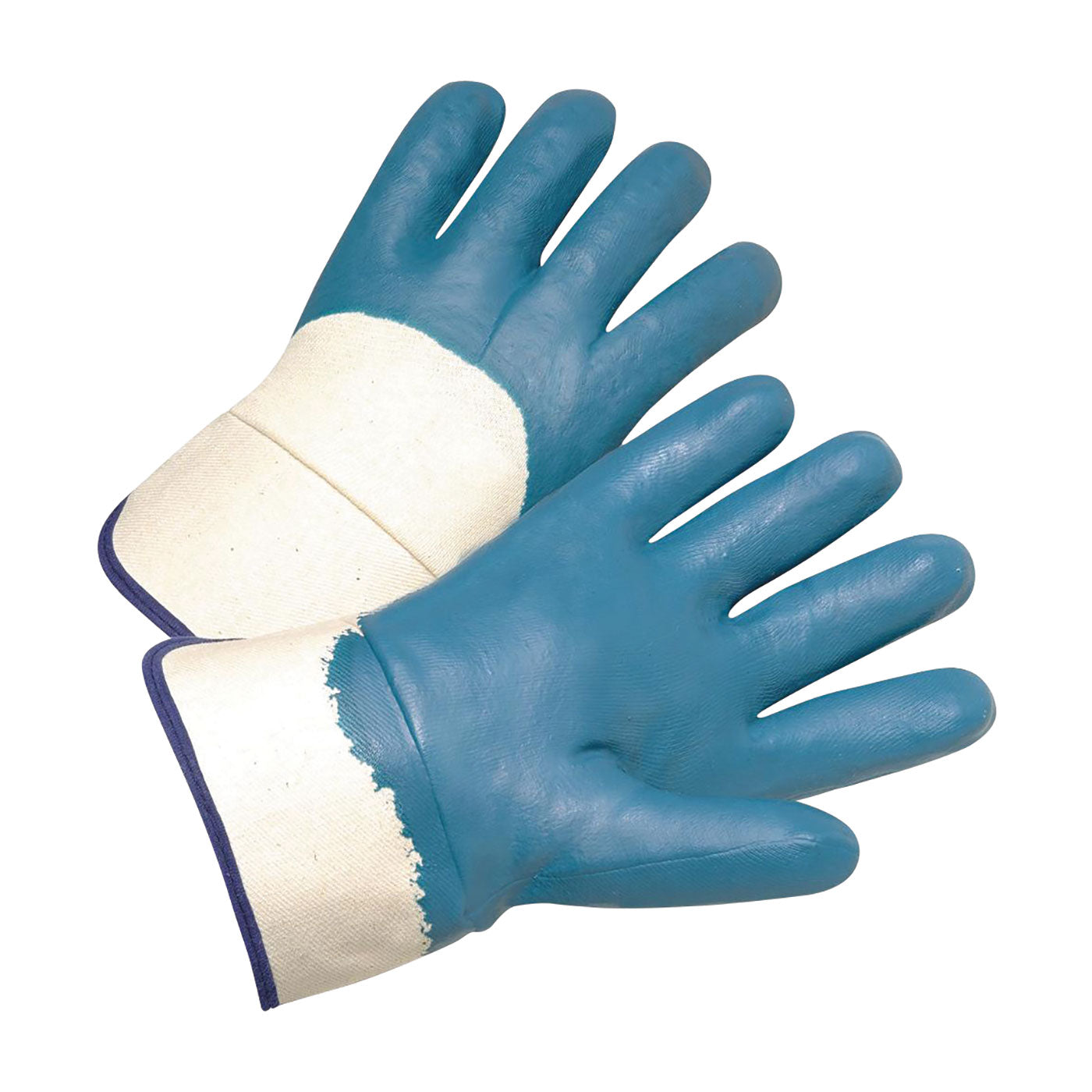 4550 Nitrile Dipped Glove with Jersey Liner & Heavyweight Smooth Grip on Palm Fingers & Knuckles - Safety Cuff