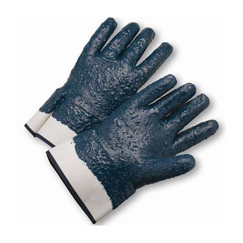 4550RFFC Nitrile Dipped Glove with Jersey Liner and Rough Grip on Full Hand -  Safety Cuff
