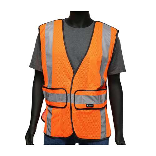 47201 ANSI Type R Class 2 Three Pocket Expandable Mesh Breakaway Vest