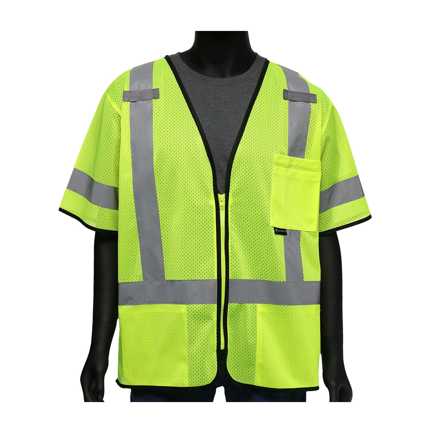 47302 ANSI Type R Class 3 Three Pocket Zipper Mesh Vest
