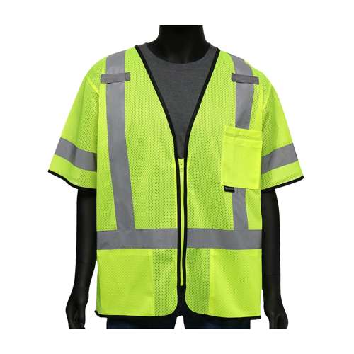 47302 ANSI Type R Class 3 Three Pocket Zipper Mesh Vest