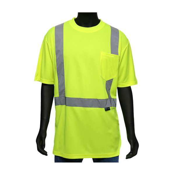 ANSI CLASS 2 HI-VIS GREEN SHORT SLEEVE SHIRT