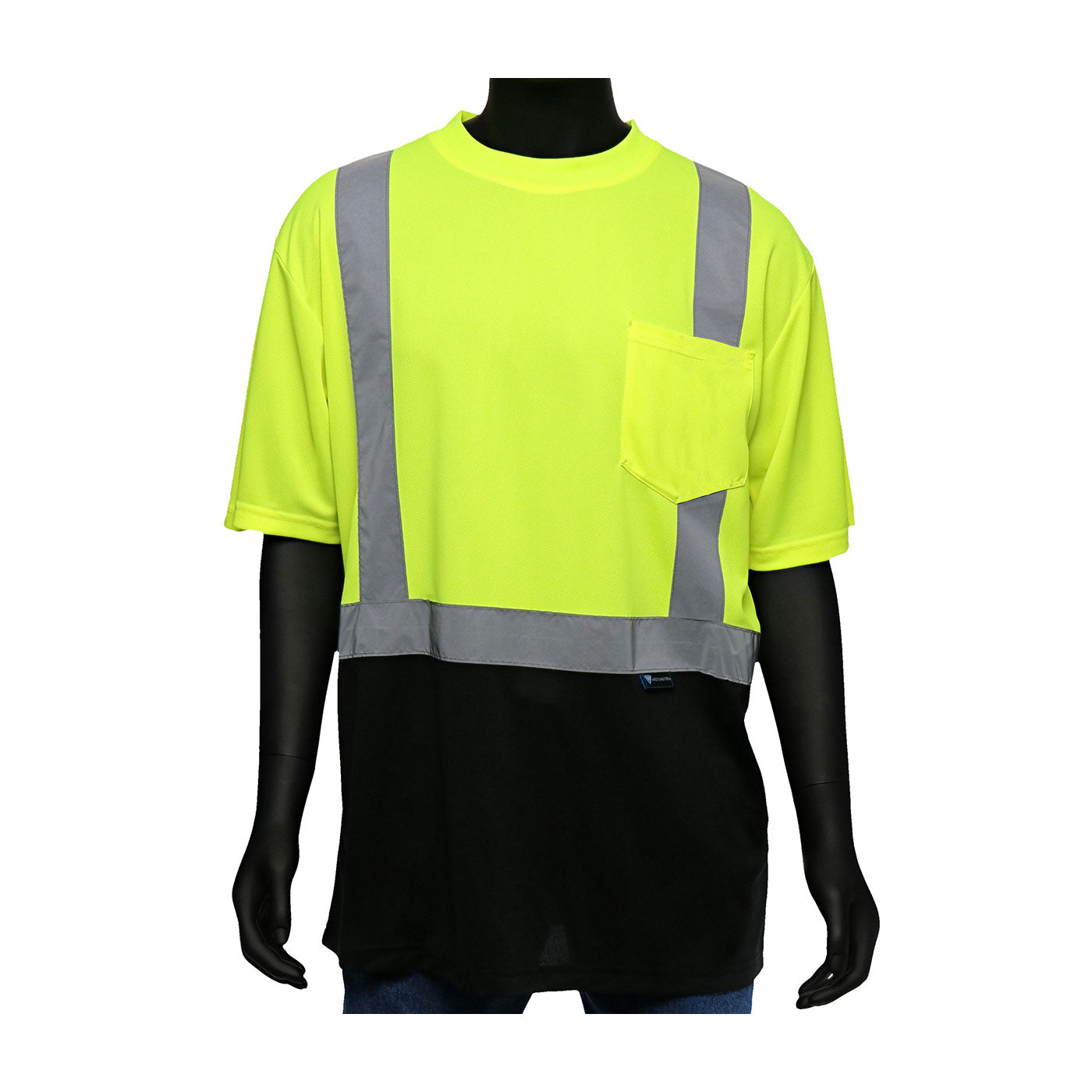 ANSI Type R Class 2 Short Sleeve T-Shirt with Black Bottom Front