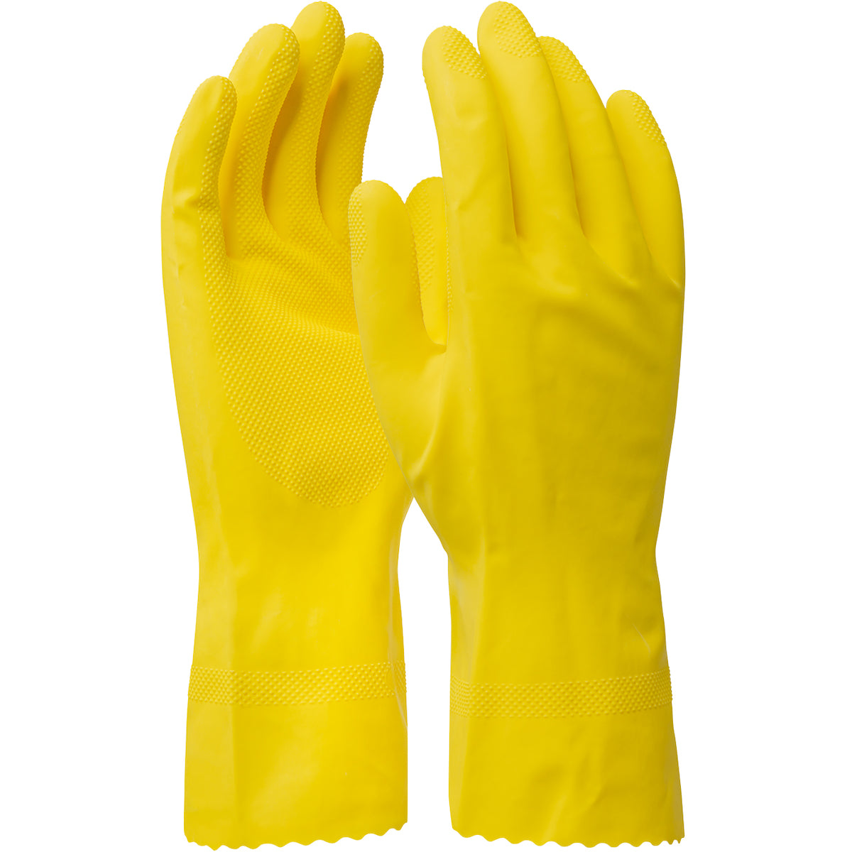 48-L160Y Unsupported Latex, Flock Lined with Raised Diamond Grip - 16 Mil