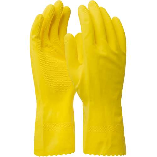 48-L160Y Unsupported Latex, Flock Lined with Raised Diamond Grip - 16 Mil