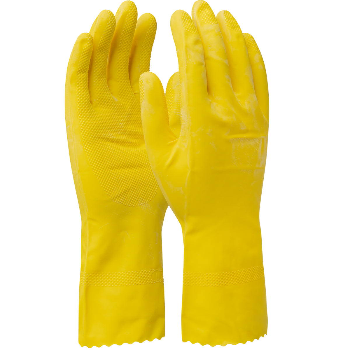 48-L162Y Unsupported Latex, Flock Lined with Raised Diamond Grip - 16 Mil
