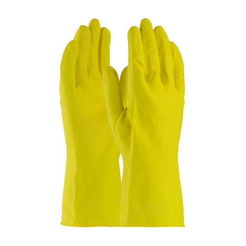 48-L212Y Unsupported Latex, Industrial Flock Lined with Raised Diamond Grip - 21 Mil