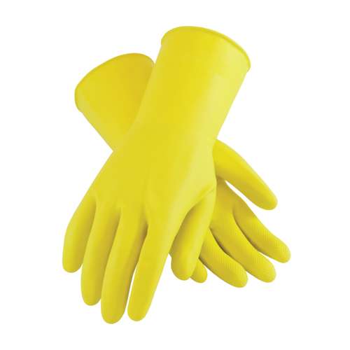 48-L212Y Unsupported Latex, Industrial Flock Lined with Raised Diamond Grip - 21 Mil