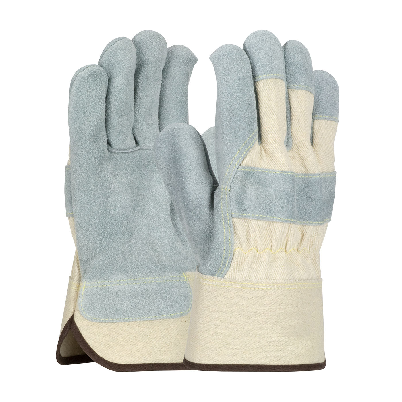 500DC Superior Grade Split Cowhide Leather Palm Glove with Canvas Back - Washable Duck Safety Cuff