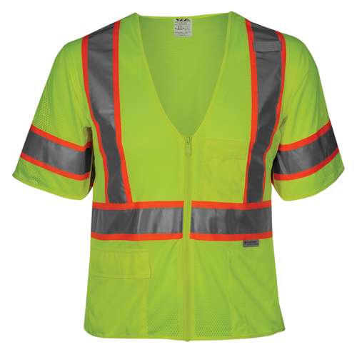 504ST ANSI Type R Class 3 Two-Tone Seven Pocket Mesh Breakaway Vest