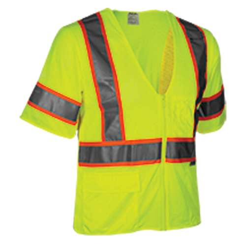 504ST ANSI Type R Class 3 Two-Tone Seven Pocket Mesh Breakaway Vest