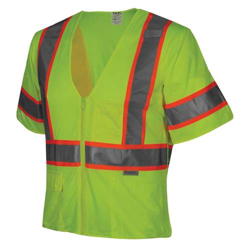 504ST ANSI Type R Class 3 Two-Tone Seven Pocket Mesh Breakaway Vest